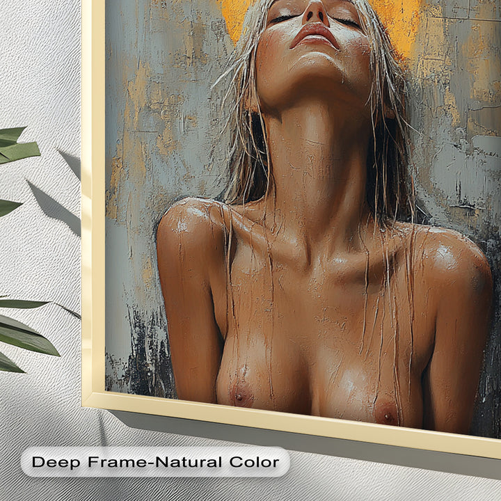 Haloed Grace – Ethereal Nude Portrait Oil Painting