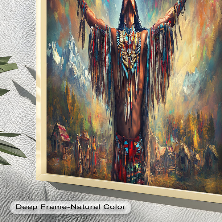 Call of the Sky – Native Ceremony Oil Painting