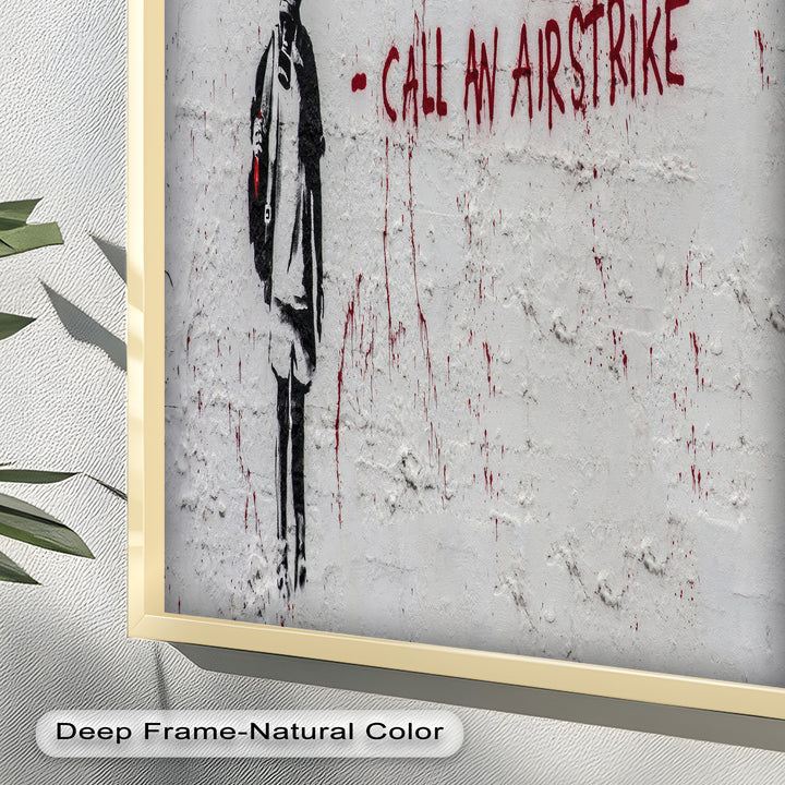 Call an Airstrike – Provocative Banksy Oil Painting