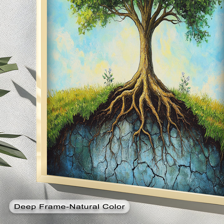 Firmly Planted – Tree of Faith with Roots Oil Painting