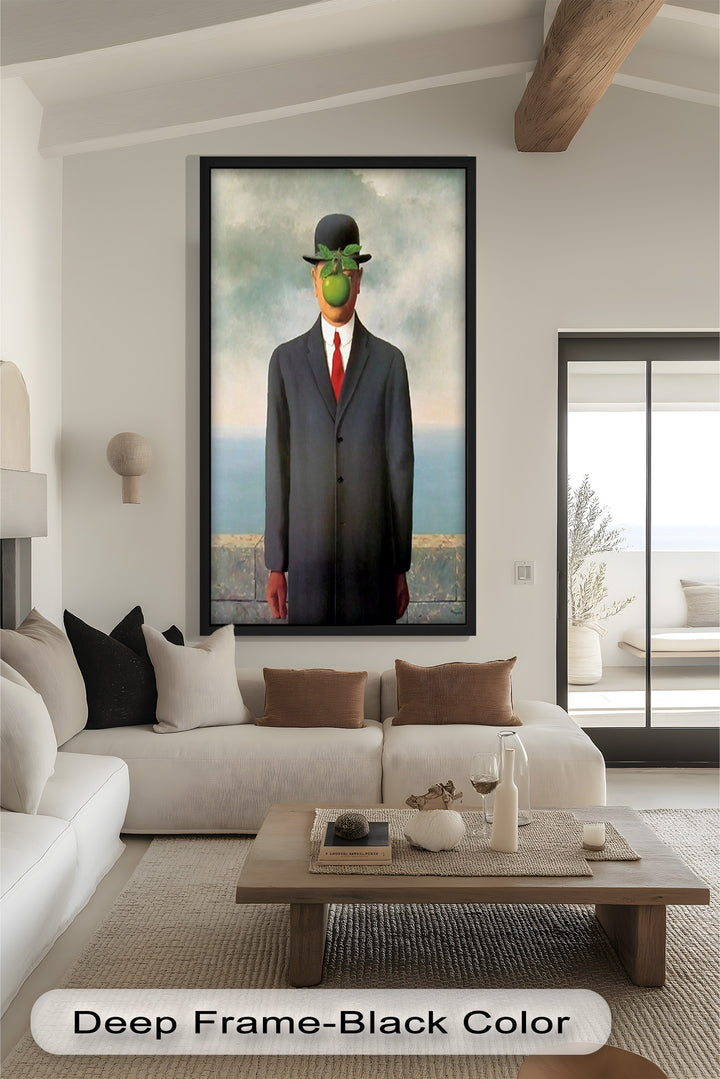 The Apple Enigma – Surrealist Gentleman Oil Painting