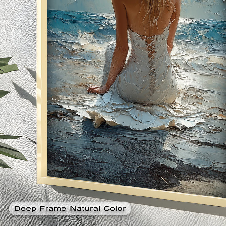 Whispers of the Tide – Serene Ocean Abstract Oil Painting