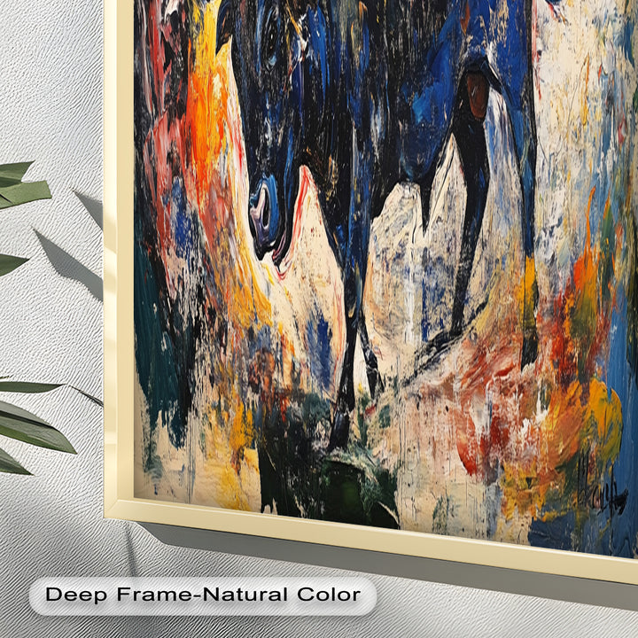 Power in Motion – Expressionist Bull Oil Painting