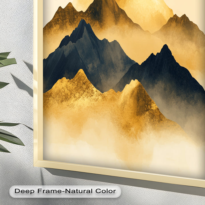 Gold &amp; Black Mountains – Modernes Ölgemälde