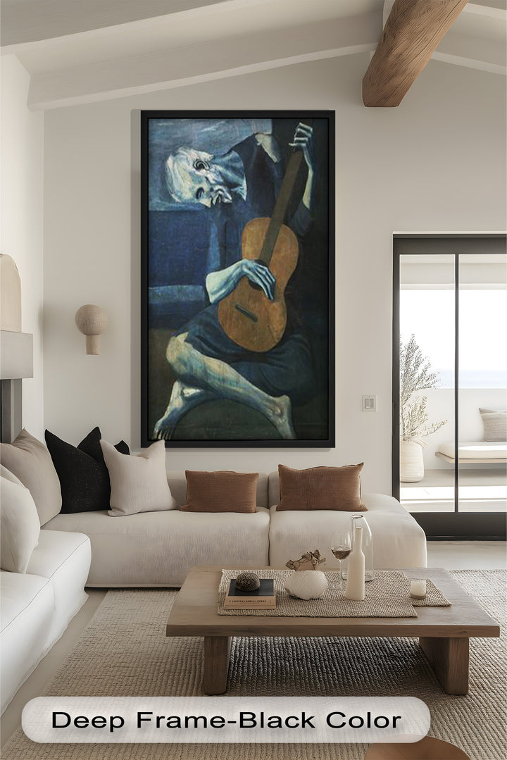 The Old Guitarist – Blue Period Melancholy Oil Painting