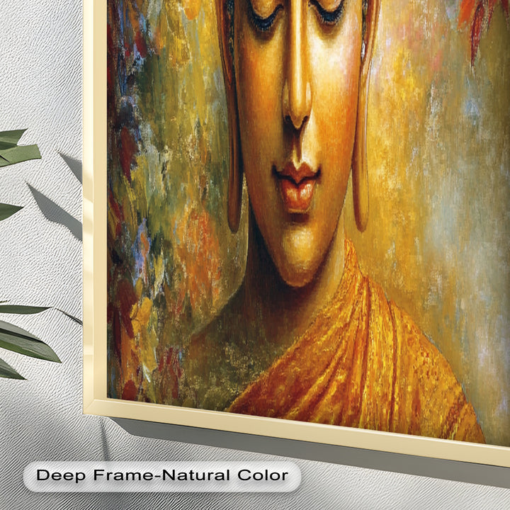 Buddha Portrait Wall Art – Framed Oil Painting