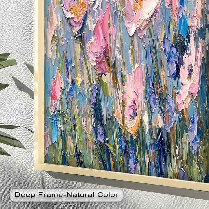 Pink and Violet Wildflower Bloom - Flower Oil Painting