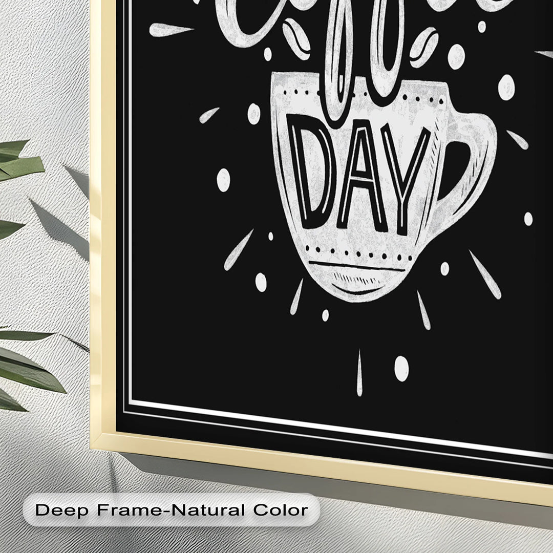 Happy Coffee Day – Fun Typography Oil Painting - MyPhotoStation