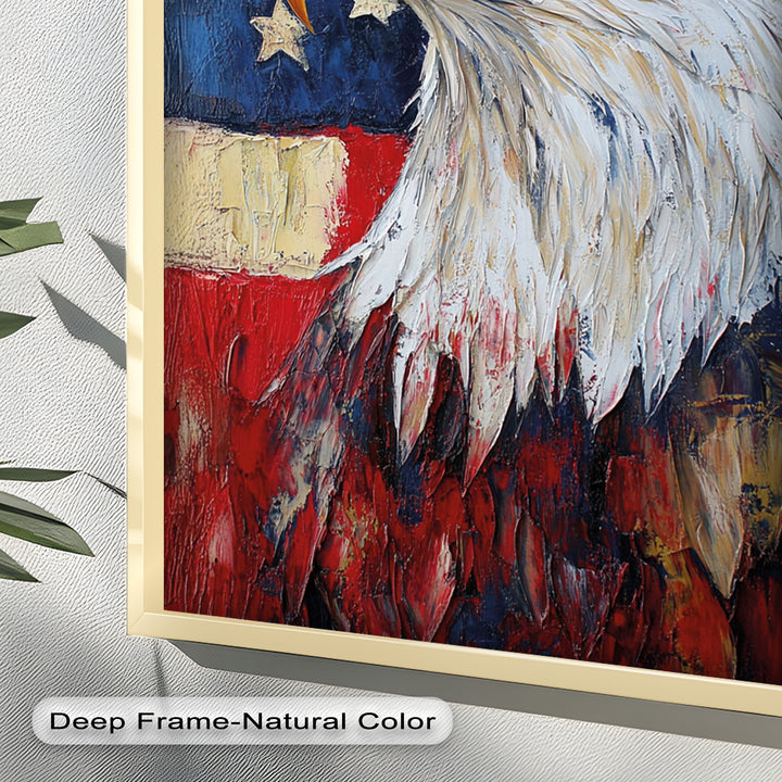 Amerikanischer Weißkopfseeadler Portrait - Patriotisches Ölgemälde
