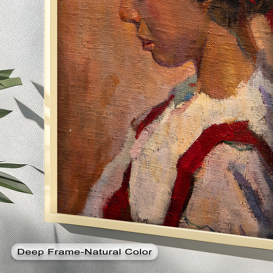 Side Portrait of a Young Woman in Red Ribbon - Picasso Oil Painting