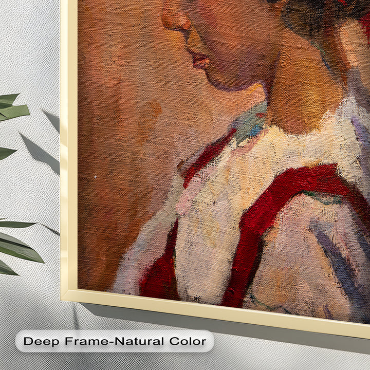 Side Portrait of a Young Woman in Red Ribbon - Picasso Oil Painting