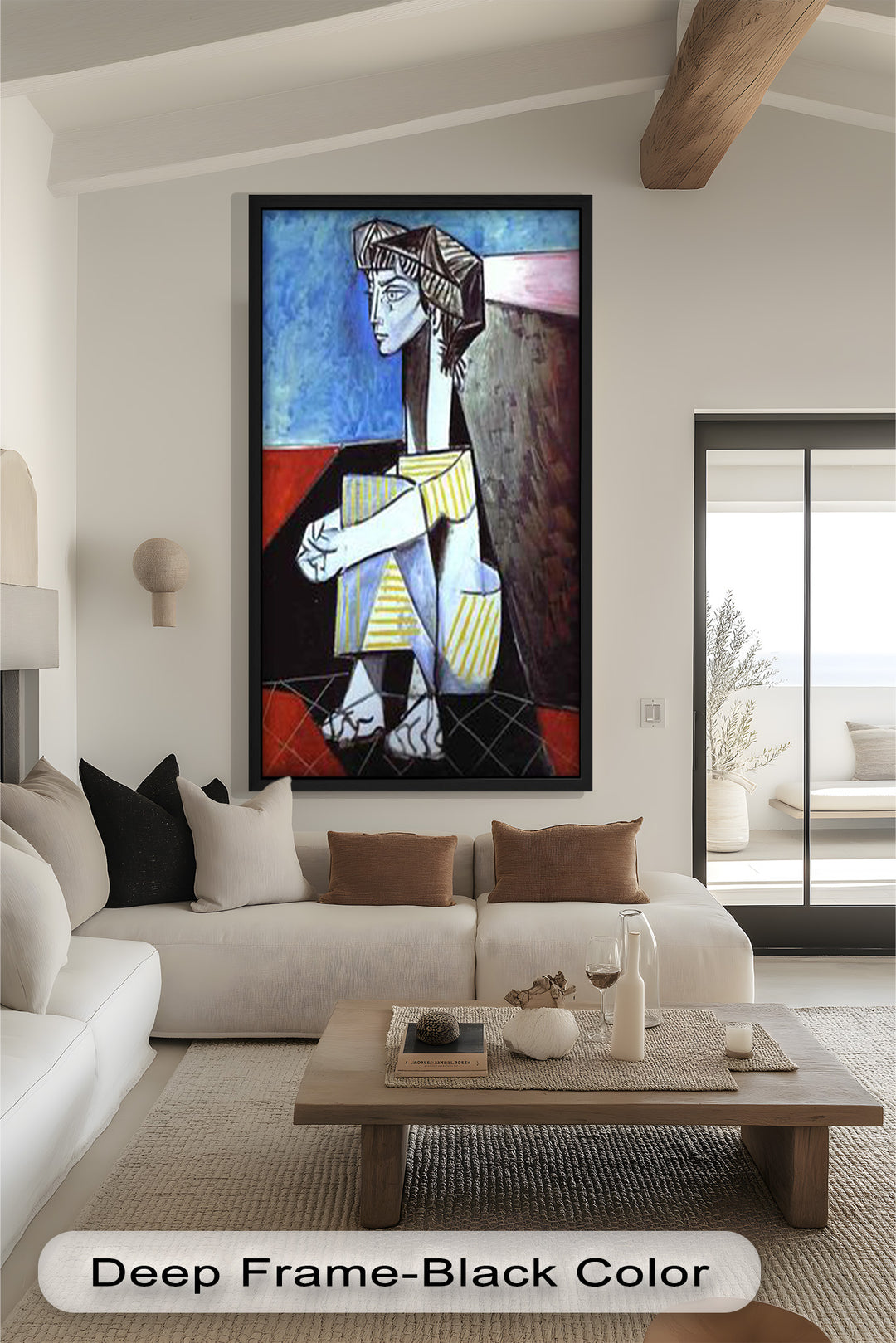 Seated in Reflection – Picasso Style Abstract Oil Painting