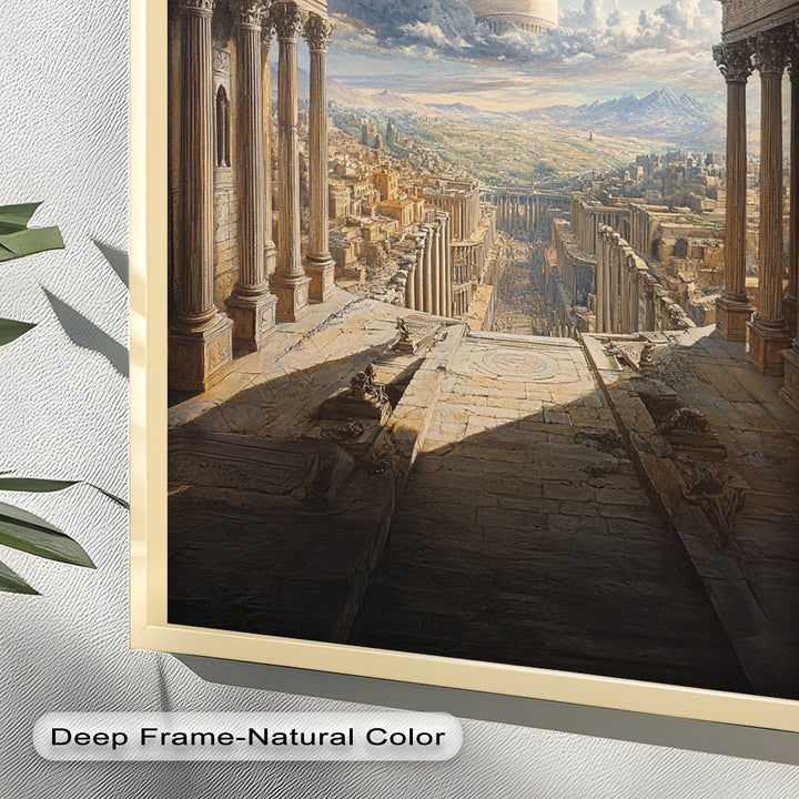 Celestial Archway over an Ancient Metropolis – Renaissance Oil Painting