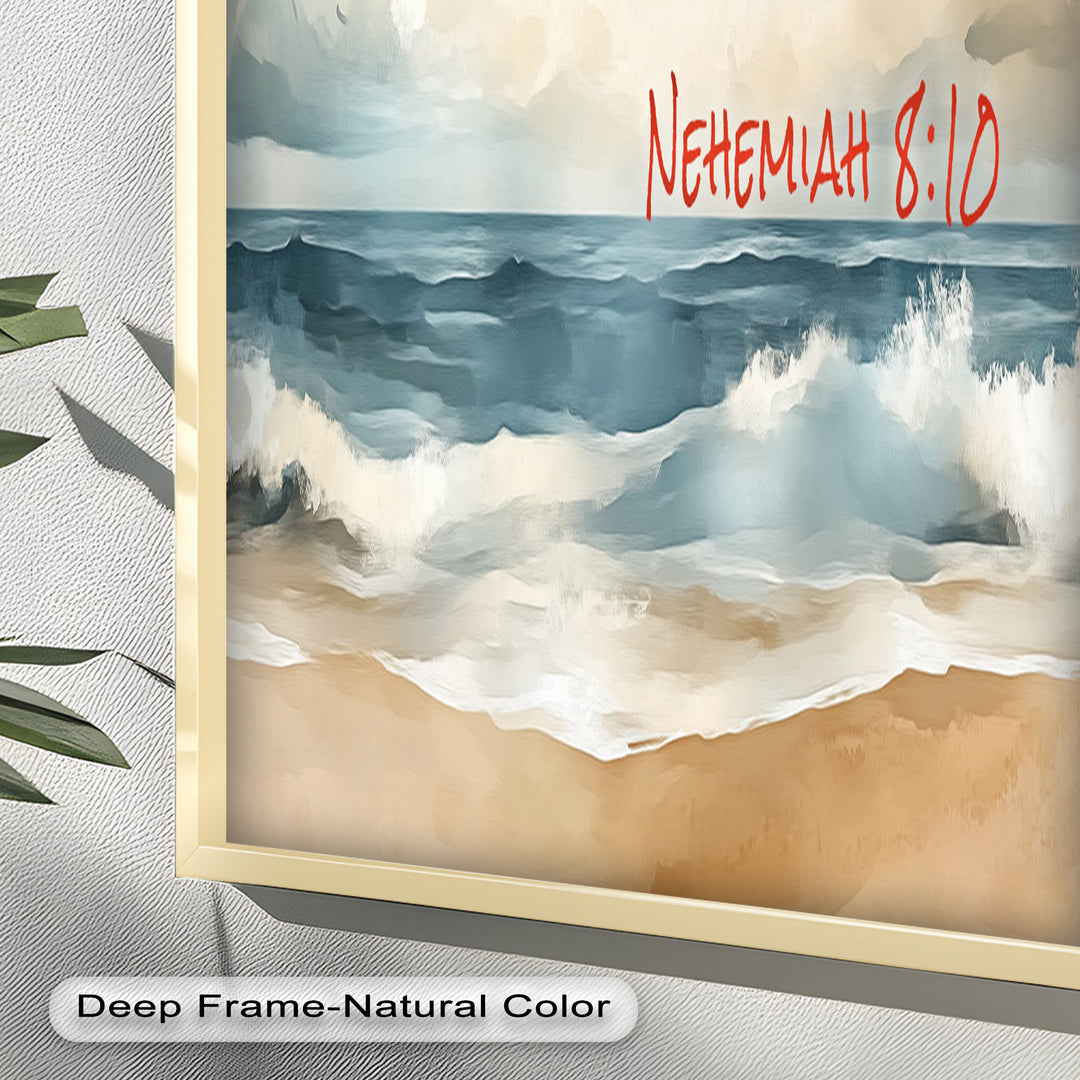 Nehemiah 8:10 – Joy of the Lord Bible Verse Oil Painting