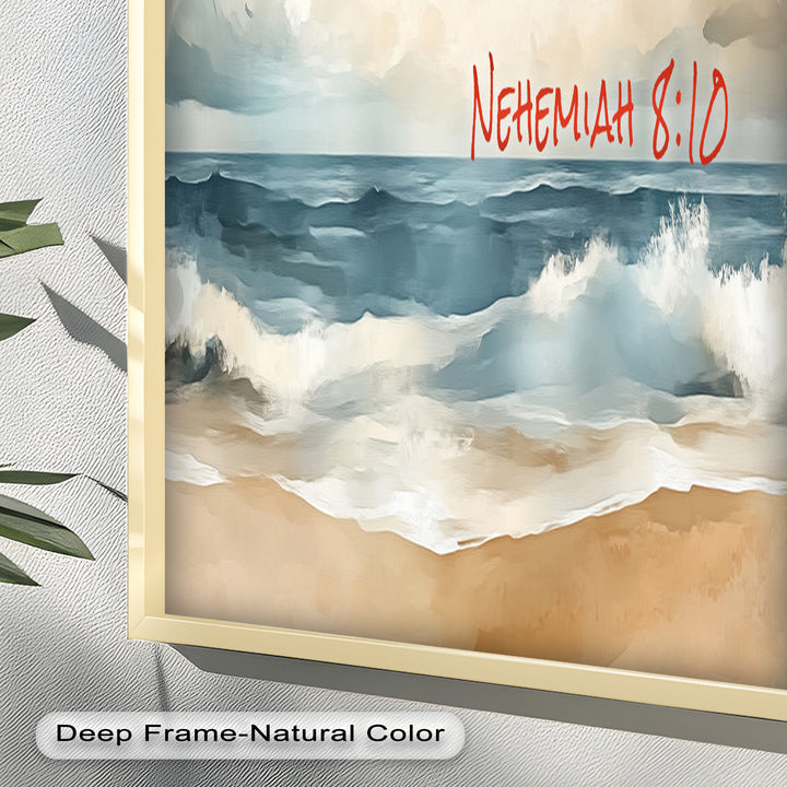 Nehemiah 8:10 – Joy of the Lord Bible Verse Oil Painting