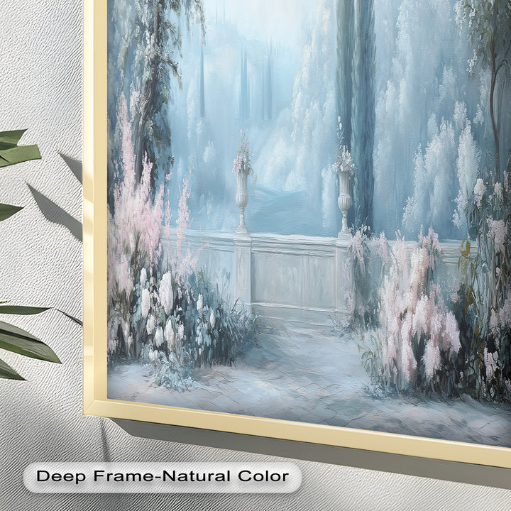 Serene Garden Terrace – Landscape Oil Painting