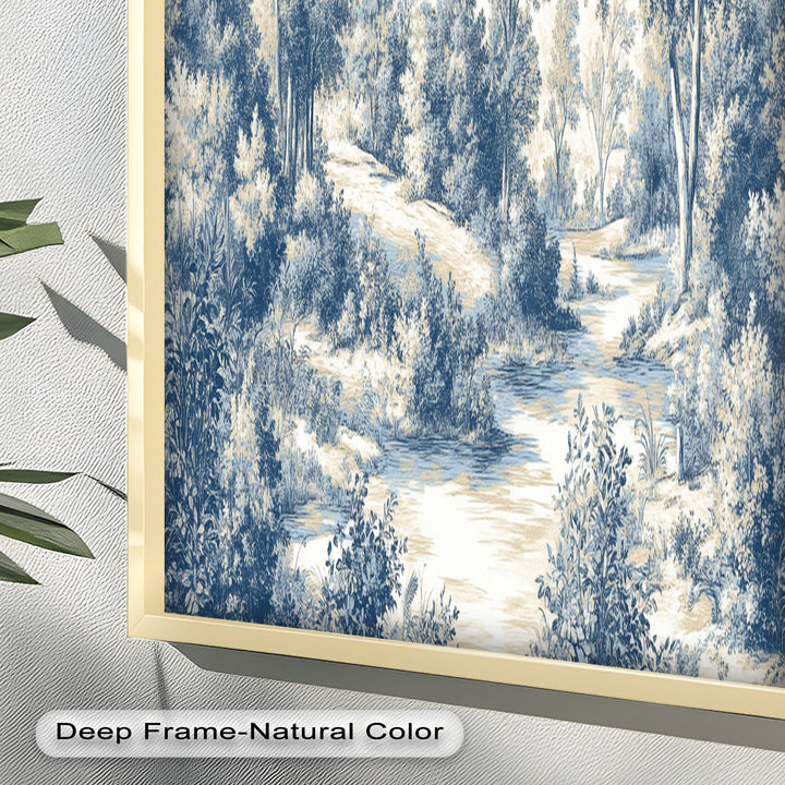 Classic Blue Woodland Scene – Vintage Oil Paintings