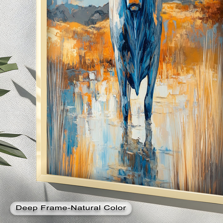 Blue Desert Bull – Animal Oil Painting