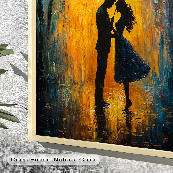 Lovers Under Autumn Glow – Romantic Couple Oil Painting