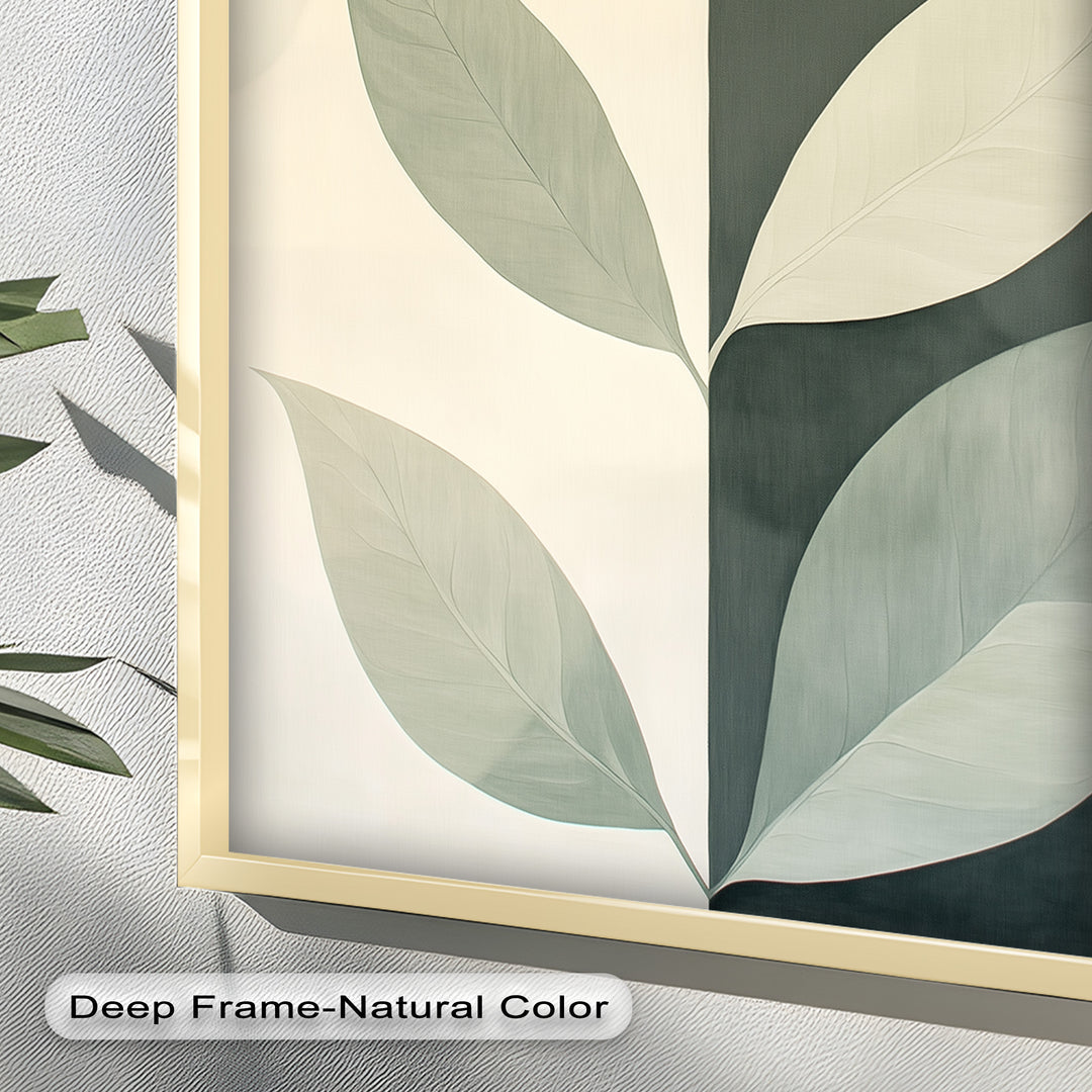 Minimalist Leaf  – Monochrome Botanical Oil Painting
