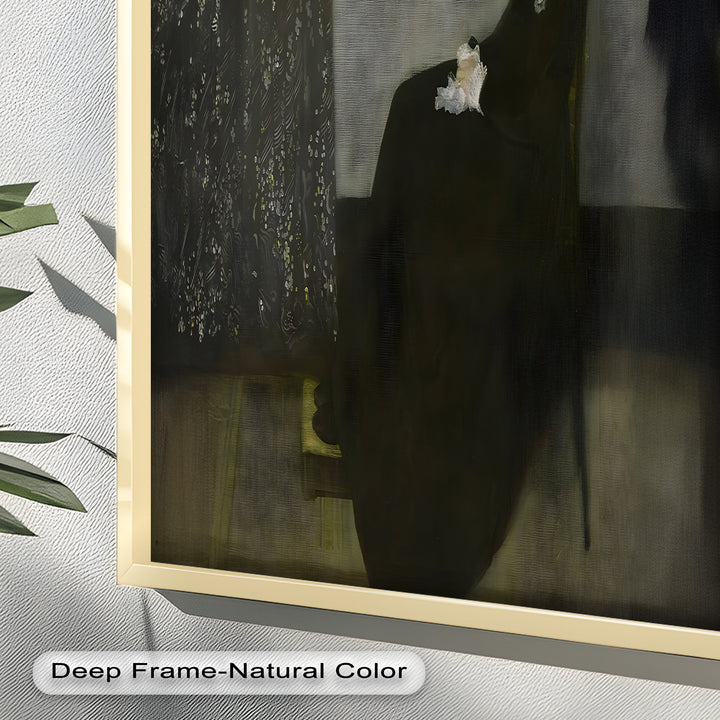 A Quiet Devotion – Seated Woman in Black Historic Oil Painting