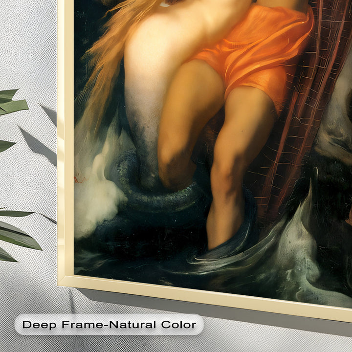 The Embrace of the Sea – Romantic Mythological Nude Oil Painting