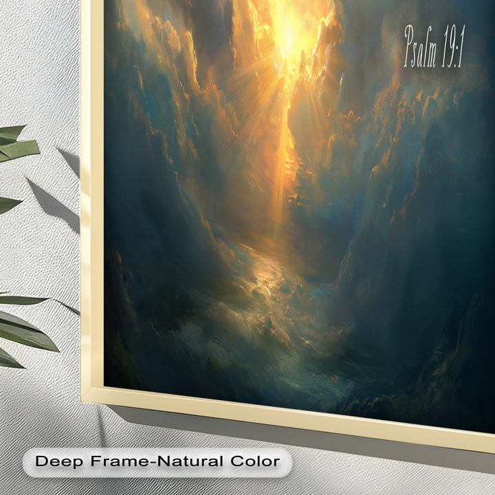 Psalm 19:1 – The Heavens Declare Bible Verse Oil Painting