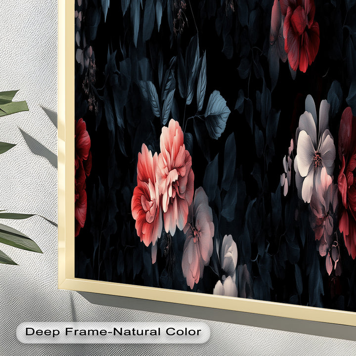 Dark Romantic Floral Wall Art – Floral Oil Painting