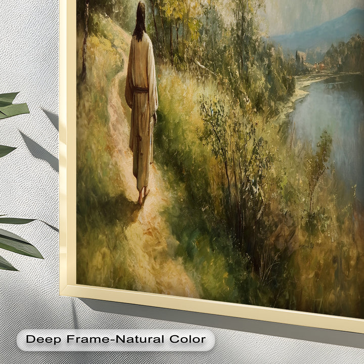 Jesus Walking on Path – Religious Oil Painting