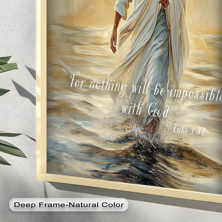 Luke 1:37 – Nothing Is Impossible Bible Verse Oil Painting