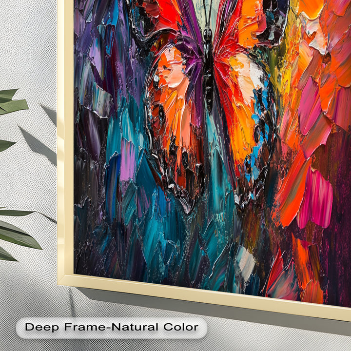 Radiant Butterfly in Blooming Spectrum - Animal Oil Painting