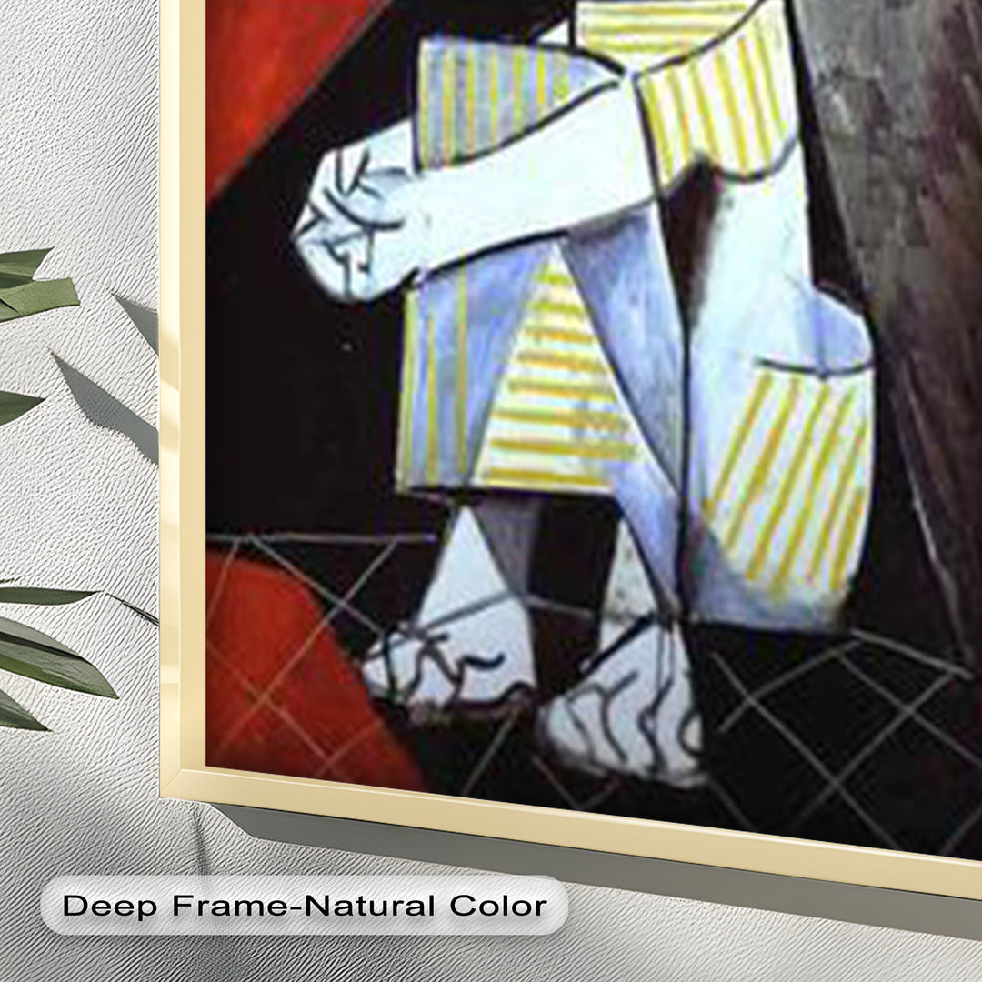 Seated Boy with Striped Garment – Picasso Oil Painting