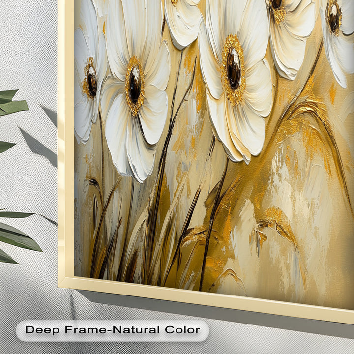Golden Petals Elegance – Floral Oil Paintings