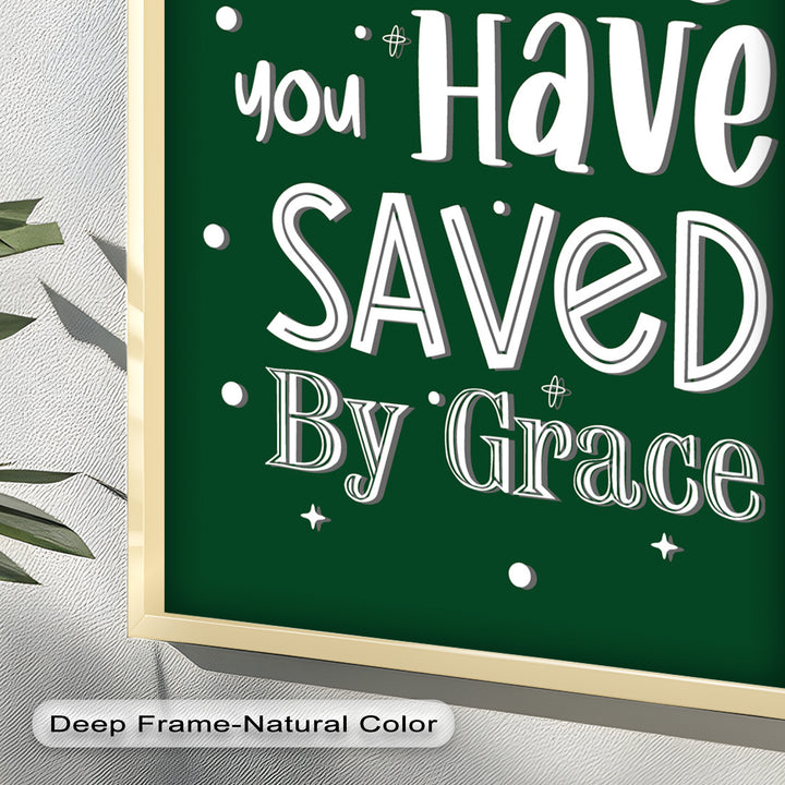 Saved by Grace – Christian Bible Verse Oil Painting