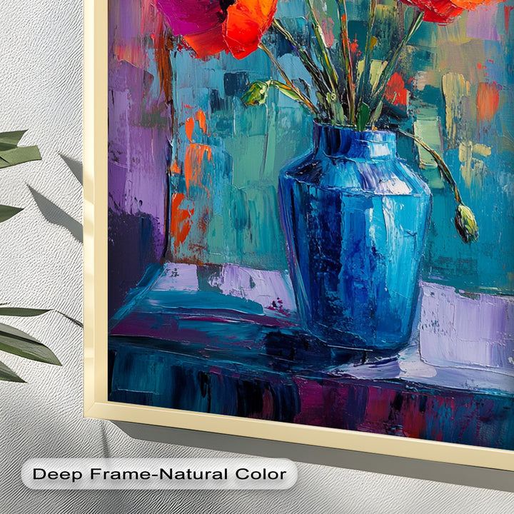 Crimson Blooms – Poppy Flower Oil Painting