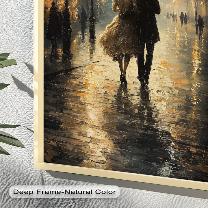 Romantic Couple in Evening Light - Love Oil Painting