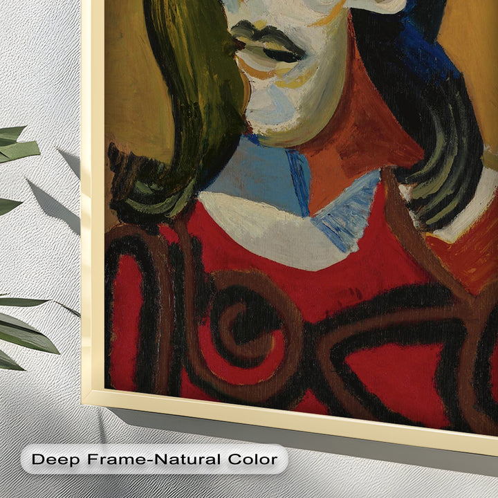 Abstract Portrait with Red Garment - Picasso Oil Painting