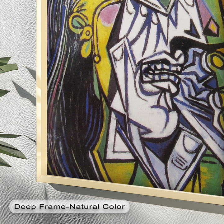 Woman in Anguish – Expressive Cubist Portrait Picasso Oil Painting