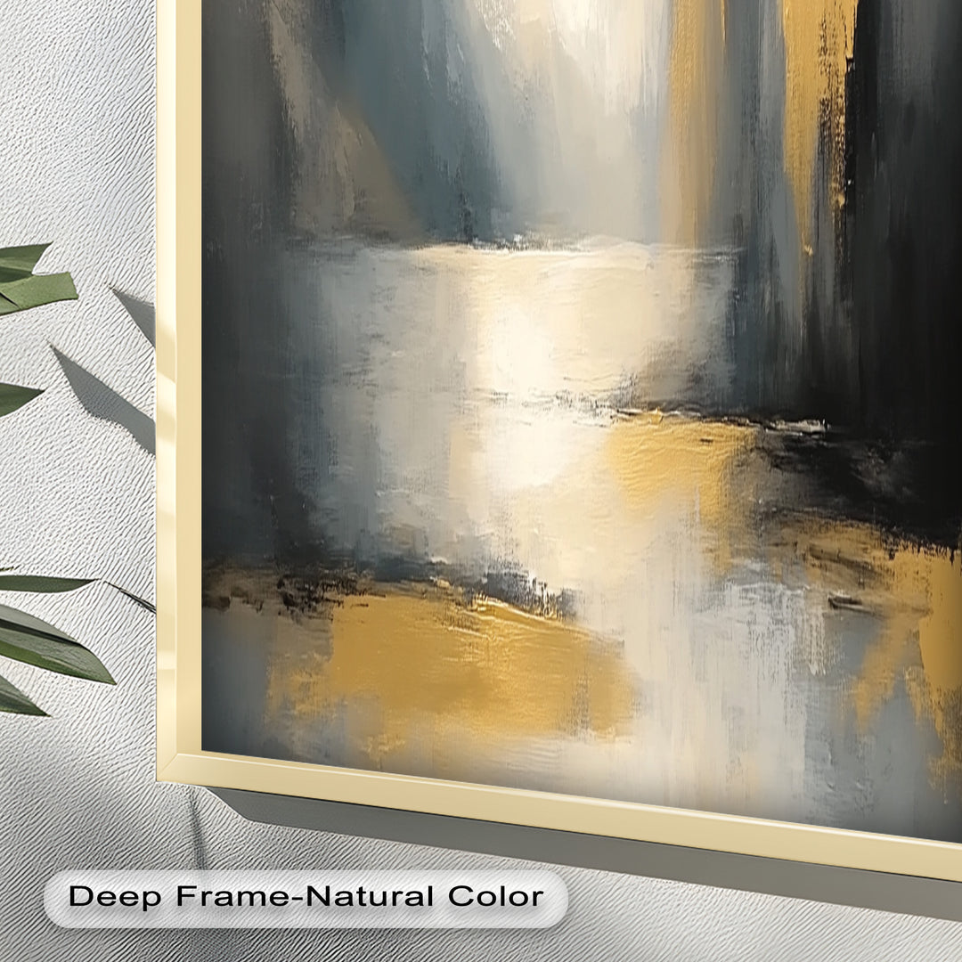 Serene Waterfall Abstract – Neutral Modern Oil Painting
