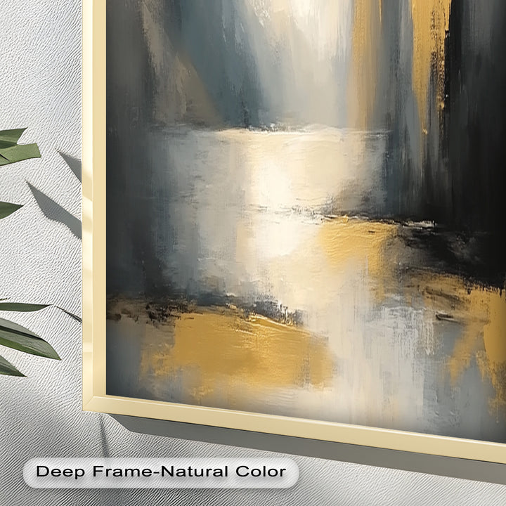 Serene Waterfall Abstract – Neutral Modern Oil Painting