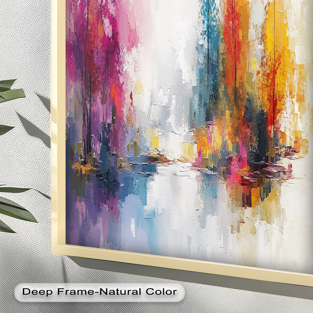 Brush Stroke Abstract Modern Art – Framed Contemporary Oil Painting