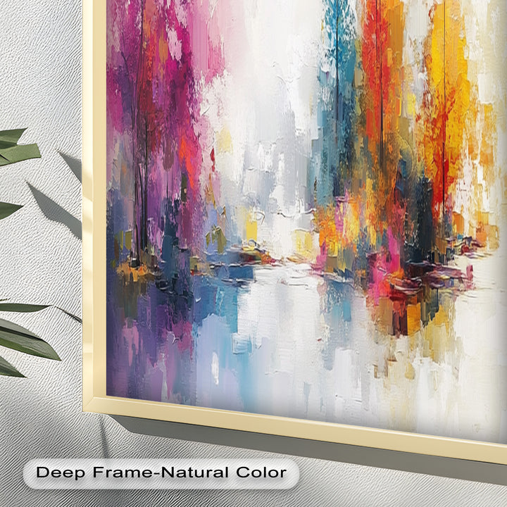 Brush Stroke Abstract Modern Art – Framed Contemporary Oil Painting
