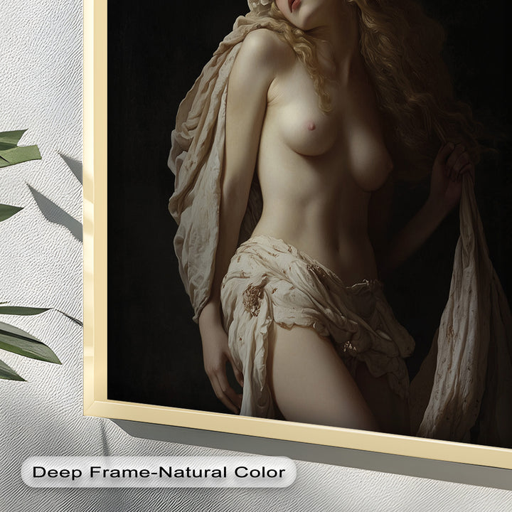 Moonlit Reverie – Classical Nude with Floral Crown Oil Painting
