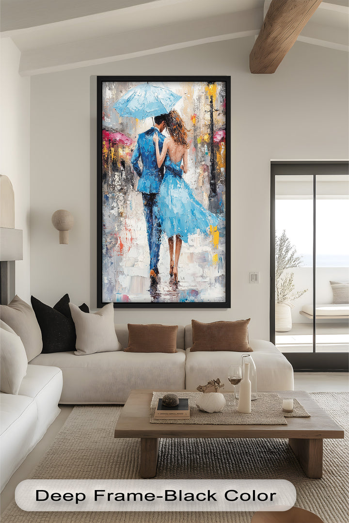 Forever in the Rain – Romantic Couple Love Oil Painting