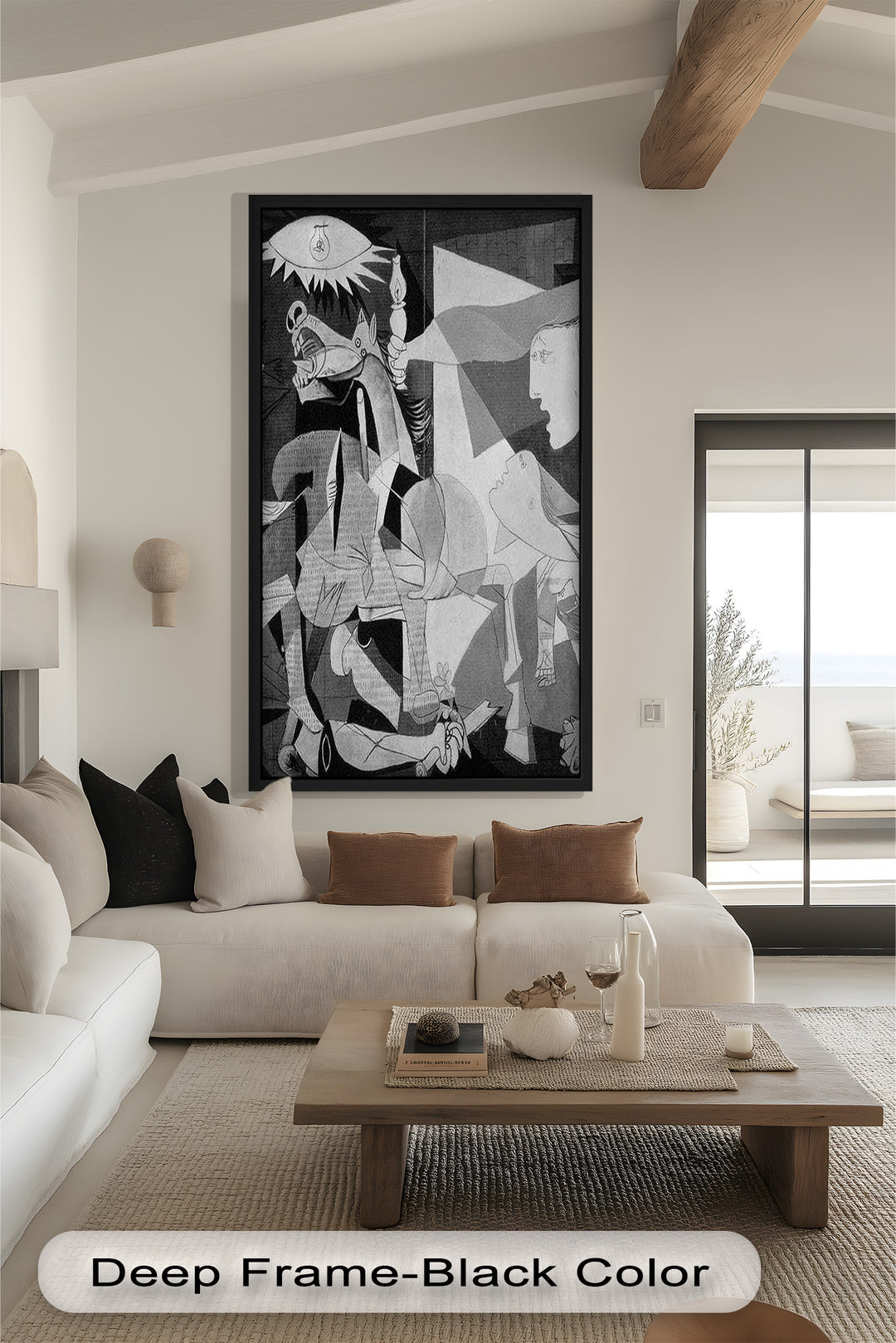 Echoes of War – Black & White Cubist Masterpiece Oil Painting