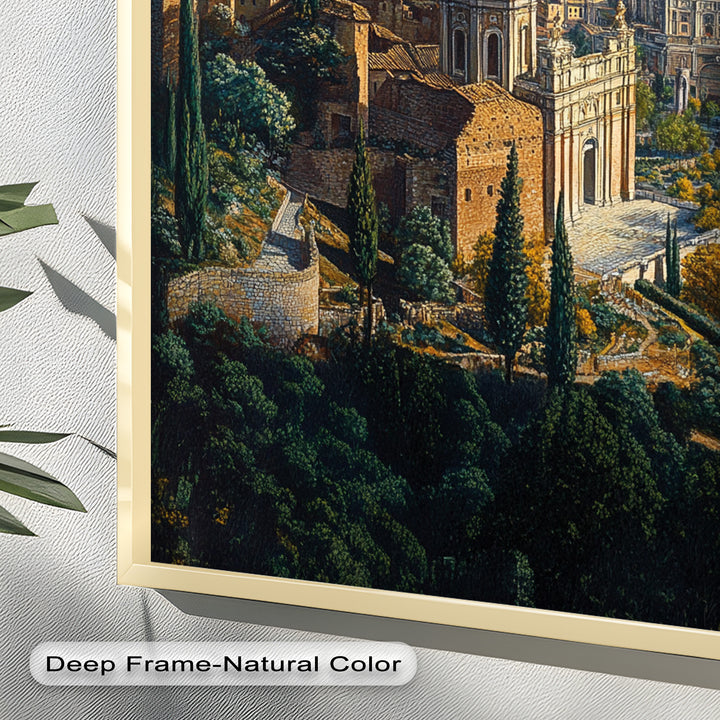 Sunlit Heights of Rome – Classical Cityscape Renaissance Oil Painting