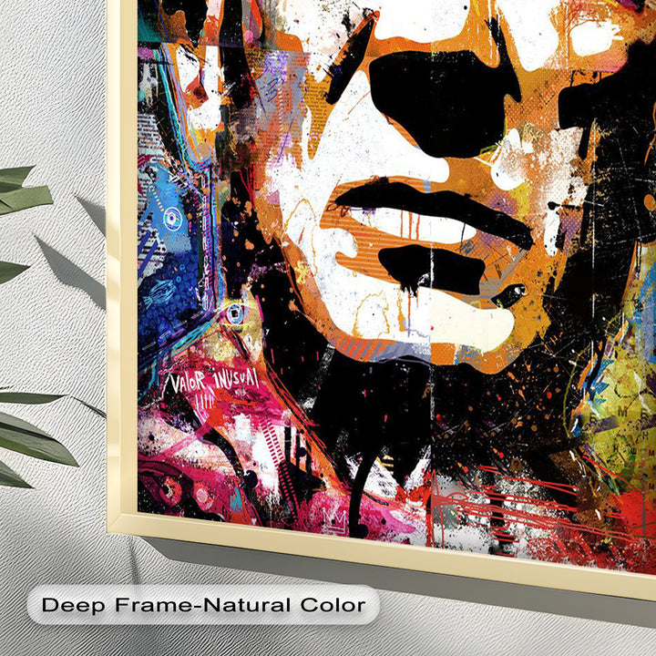 Abstract Urban Face Portrait Wall Art – Pop Art Oil Painting