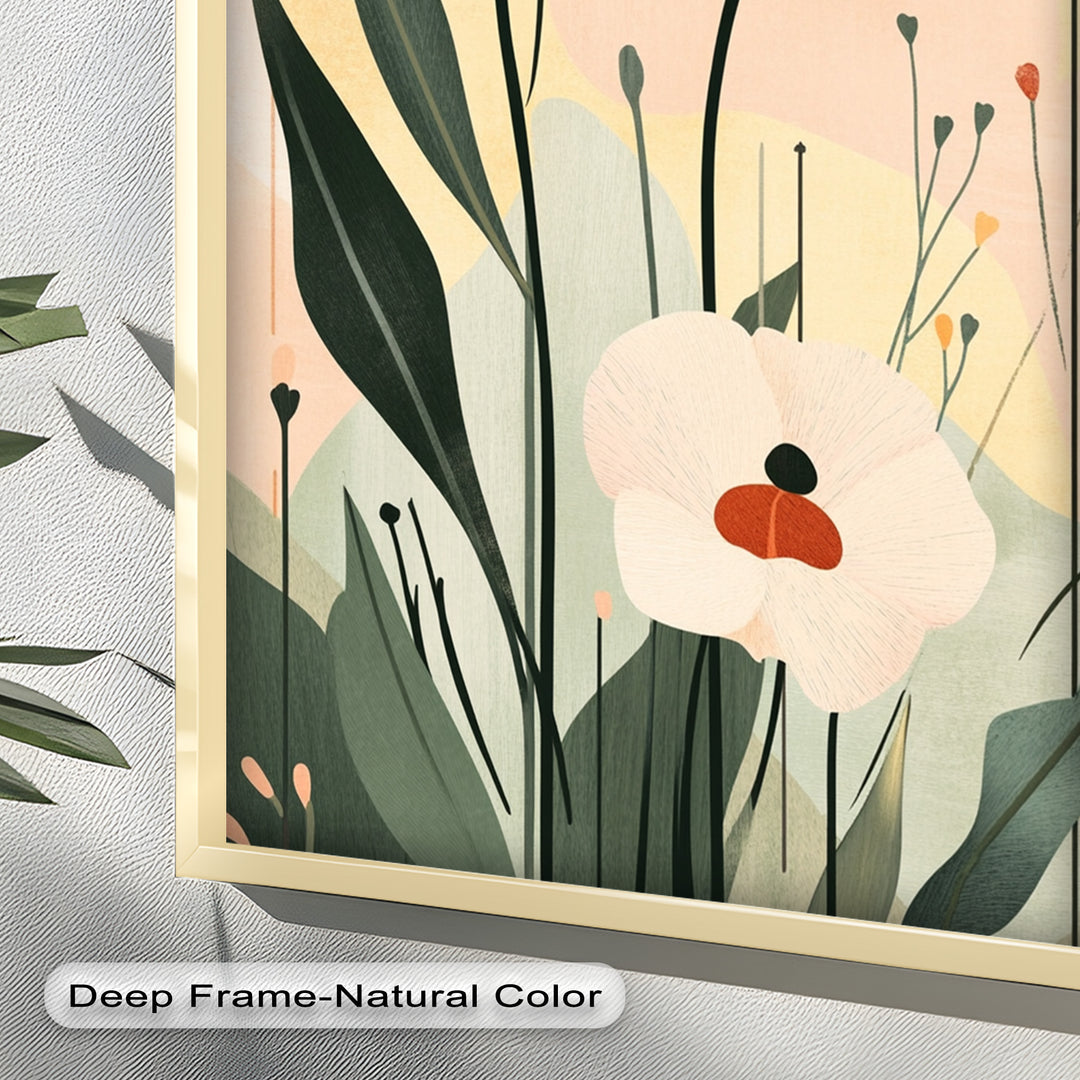 Sonnengeküsstes Trio – Minimalistisches florales Ölgemälde