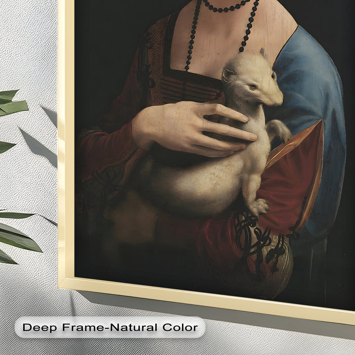 Dame mit Hermelin – Renaissance Portrait Historisches Ölgemälde