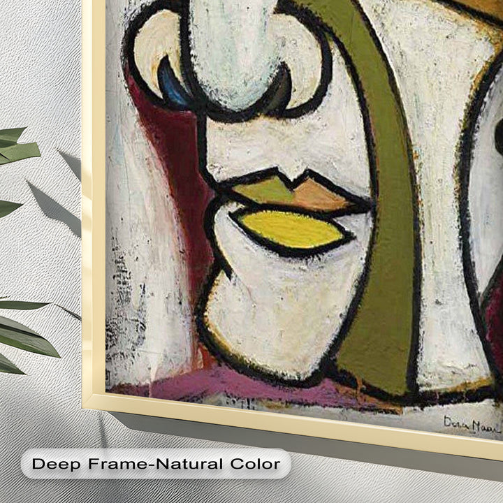 Bold Gaze – Geometric Abstract Portrait Picasso Oil Painting